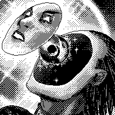 Avatar — a 1-bit dithered portrait